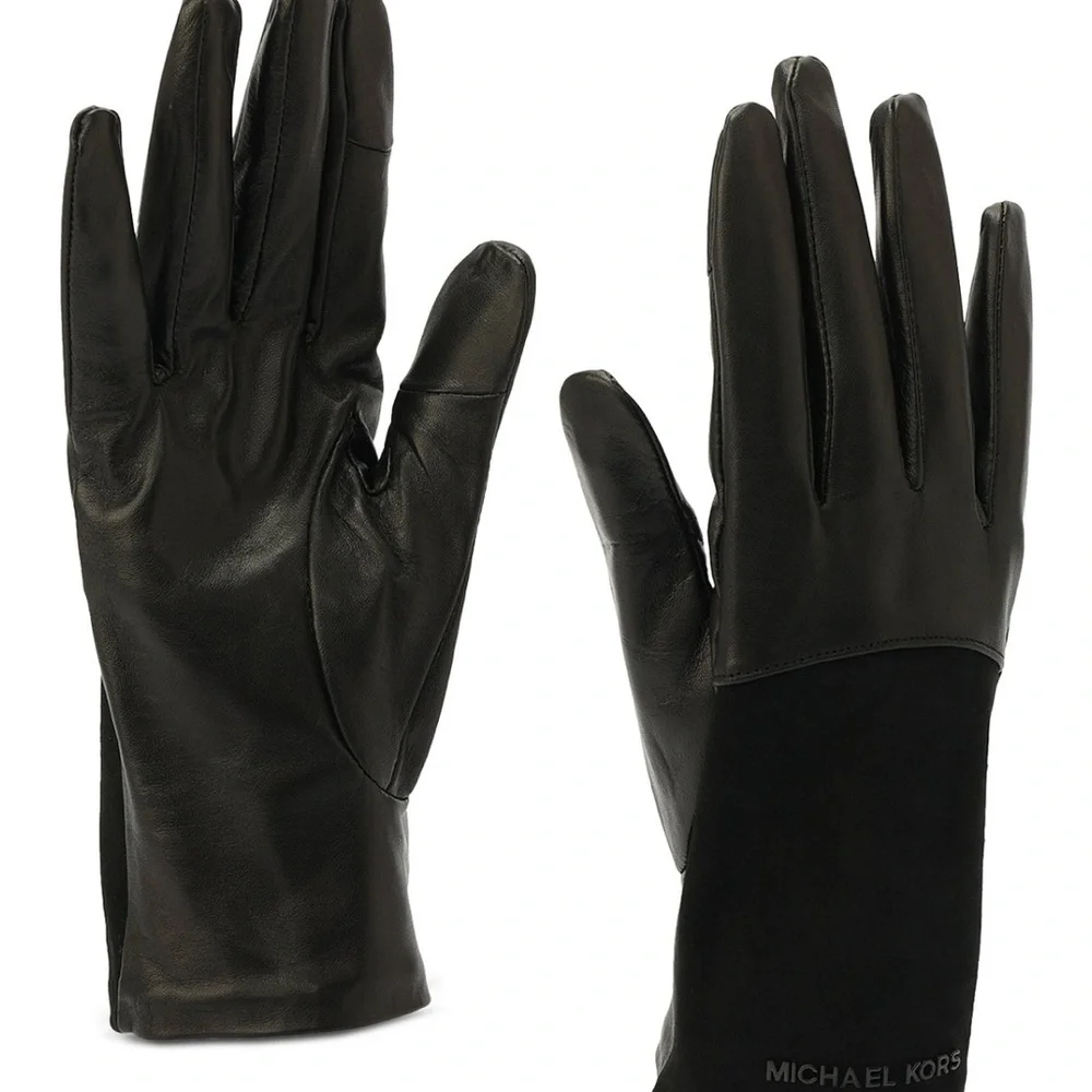 Michael Kors Suede & Leather Tech Gloves - Picture 4 of 7